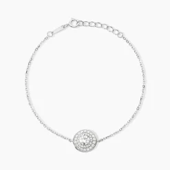 Bracelet Lumineuse Argent Blanc Oxyde De Zirconium