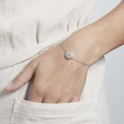 Bracelet Lumineuse Argent Blanc Oxyde De Zirconium
