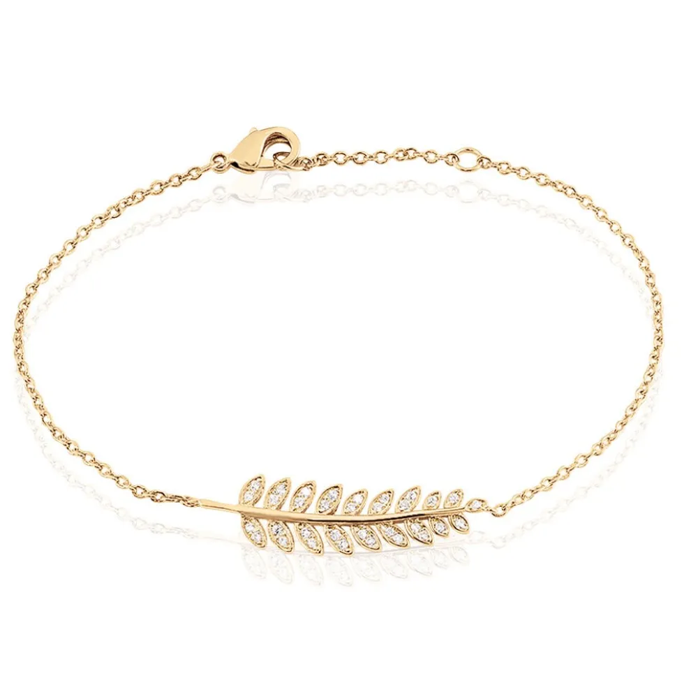 Bracelet Luz Plaqué Or Jaune Oxyde De Zirconium