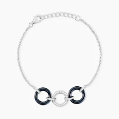 Bracelet Magalie Argent Blanc Céramique Et Oxyde De Zirconium