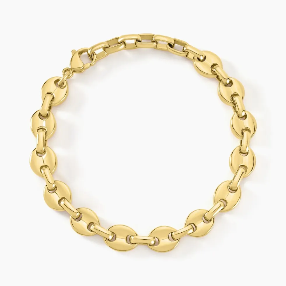 Bracelet Maille Acier Doré Cadia