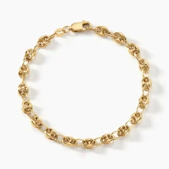 Bracelet Maille Dami Maille Grain De Cafe Or Jaune