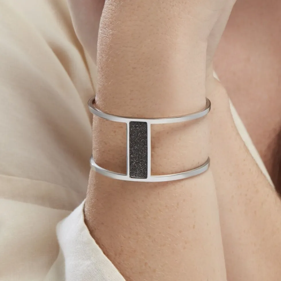 Bracelet Manchette Acier Blanc Maria