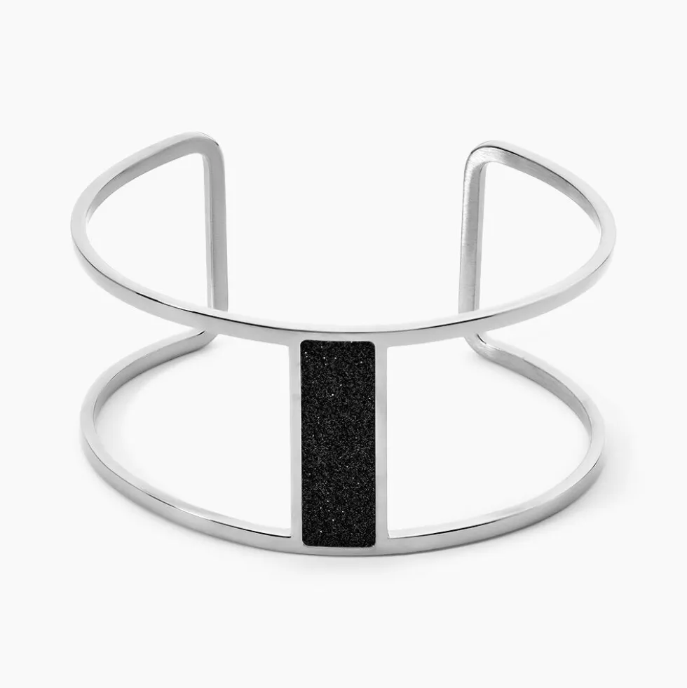 Bracelet Manchette Acier Blanc Maria