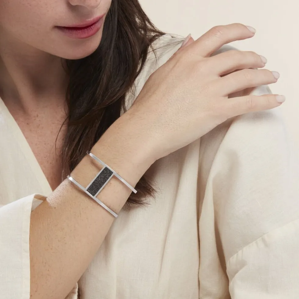 Bracelet Manchette Acier Blanc Maria