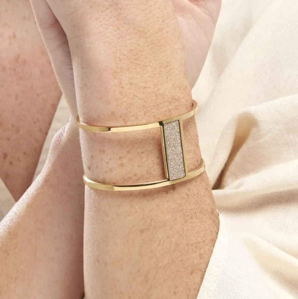 Bracelet Manchette Acier Doré Maria