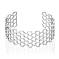 Bracelet Manchette Ouvert Acier Blanc Buglose