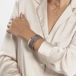 Bracelet Manchette Ouvert Acier Blanc Carron