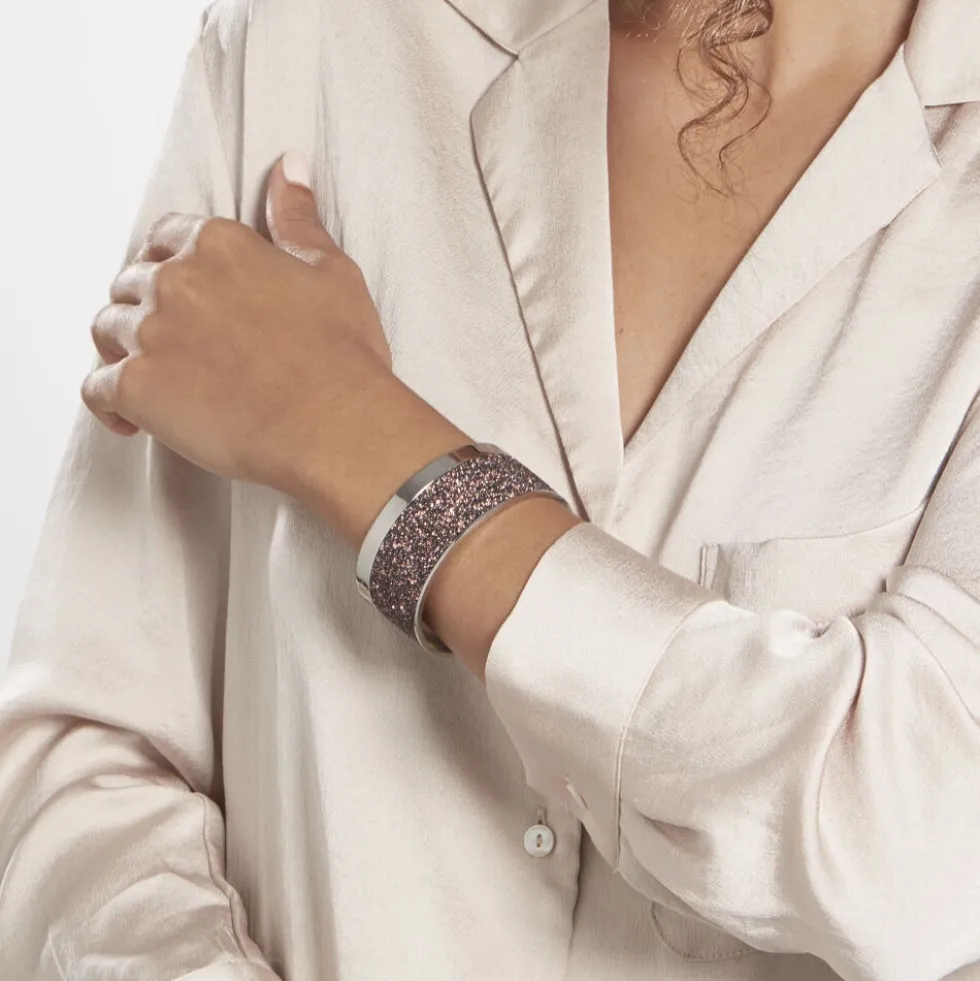 Bracelet Manchette Ouvert Acier Blanc Carron
