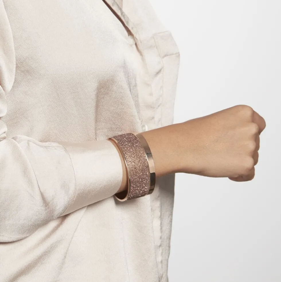 Bracelet Manchette Ouvert Acier Rose Carron