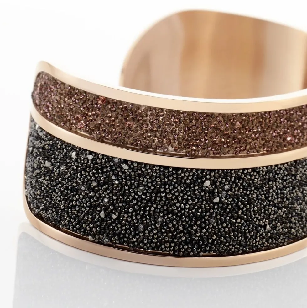 Bracelet Manchette Ouvert Acier Rose Carron