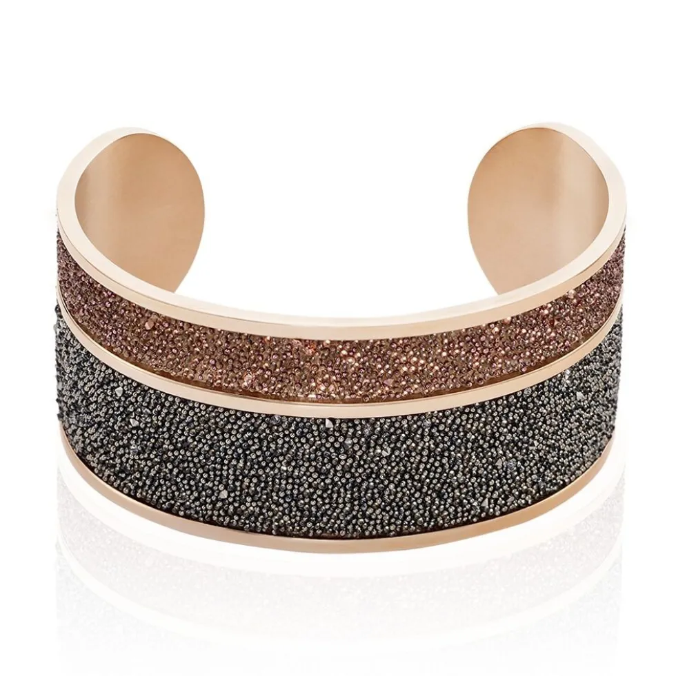 Bracelet Manchette Ouvert Acier Rose Carron