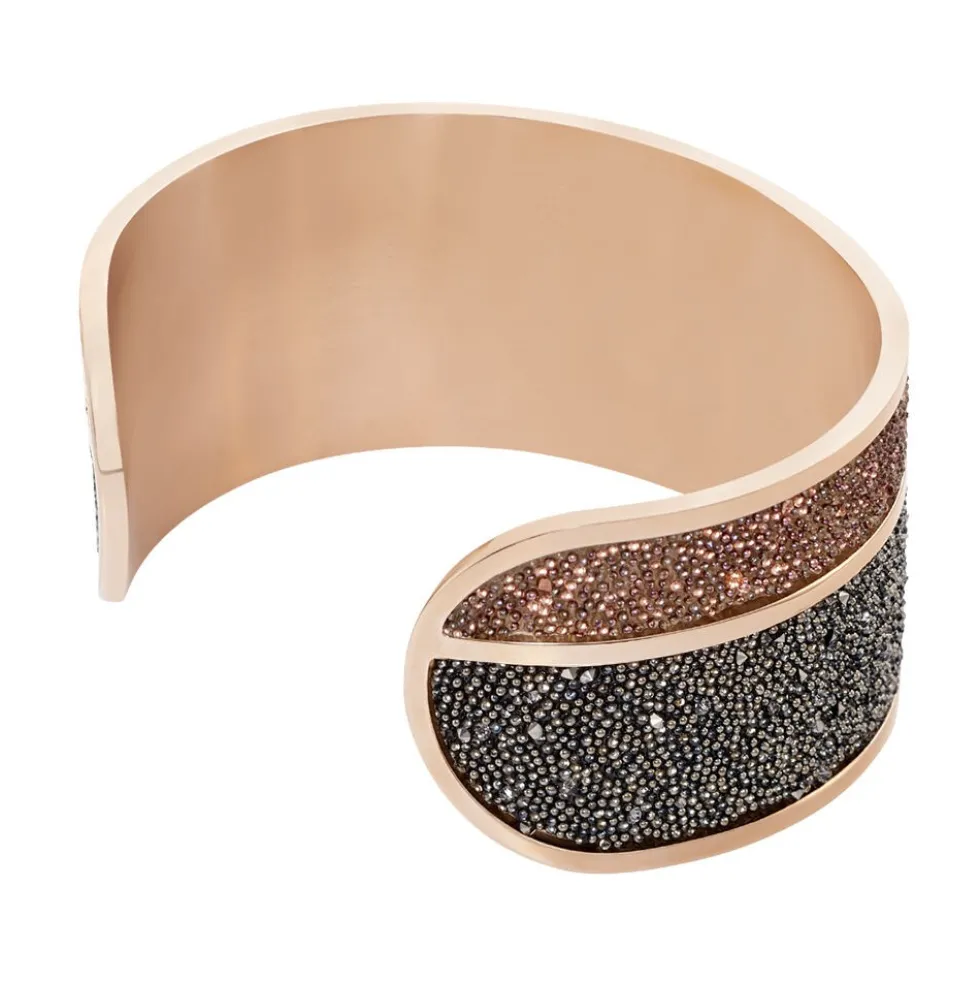 Bracelet Manchette Ouvert Acier Rose Carron