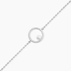 Bracelet Marthe Argent Blanc Perle De Culture Et Oxyde De Zirconium