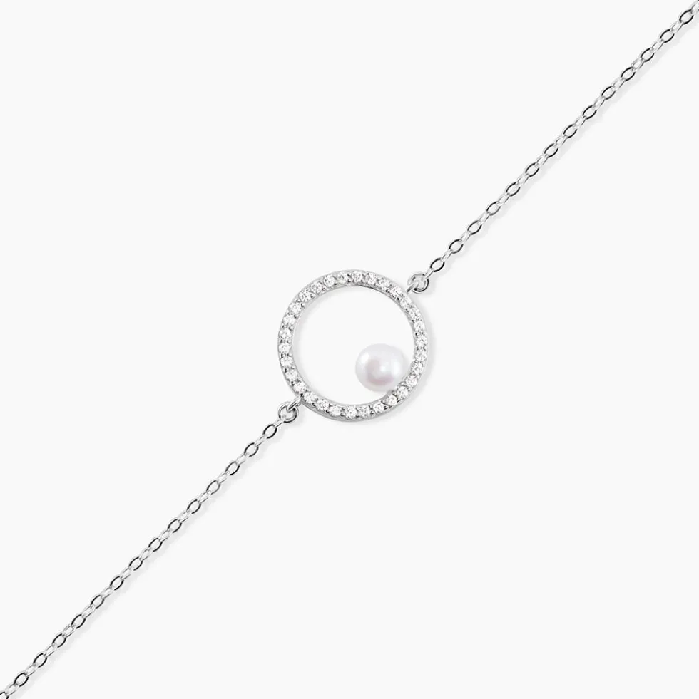 Bracelet Marthe Argent Blanc Perle De Culture Et Oxyde De Zirconium