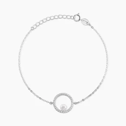 Bracelet Marthe Argent Blanc Perle De Culture Et Oxyde De Zirconium