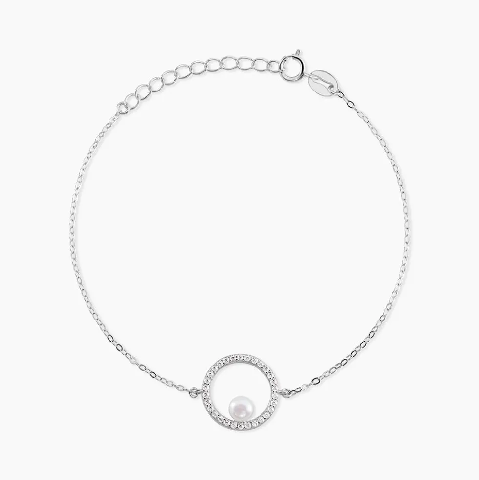 Bracelet Marthe Argent Blanc Perle De Culture Et Oxyde De Zirconium