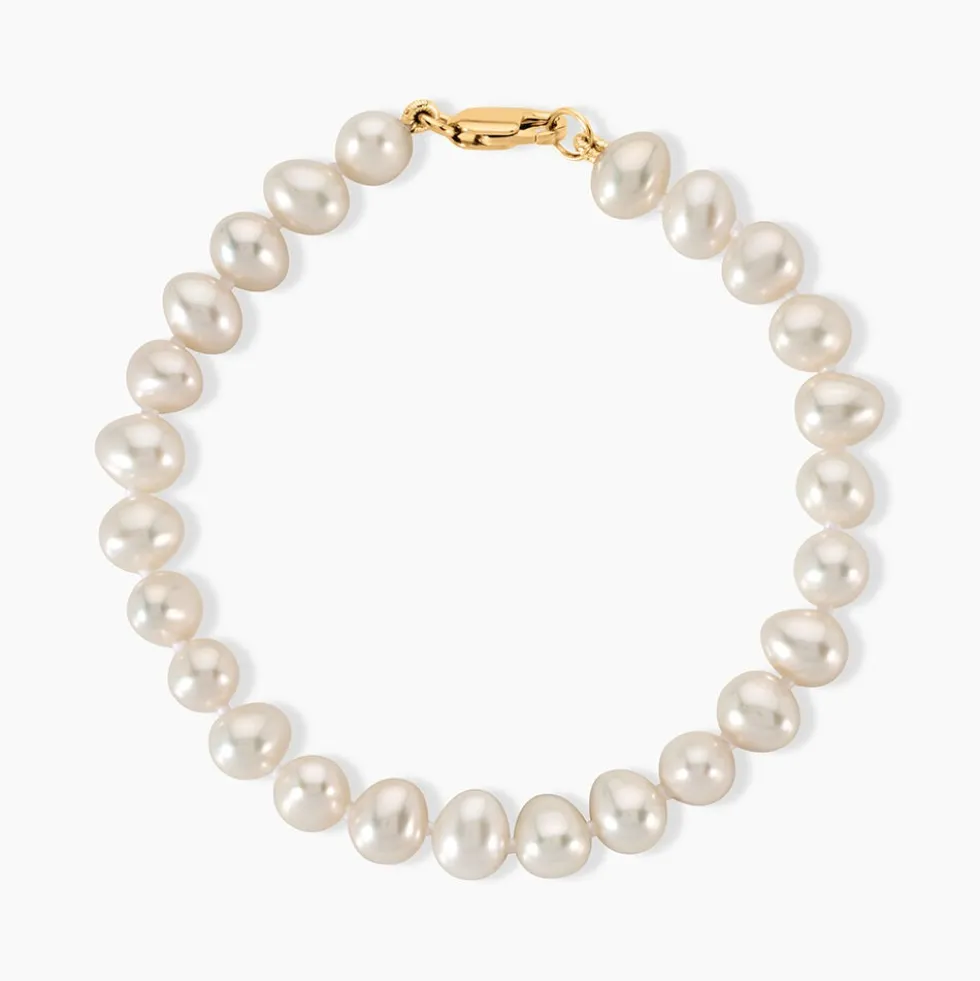 Bracelet Merrane Or Jaune Perle De Culture