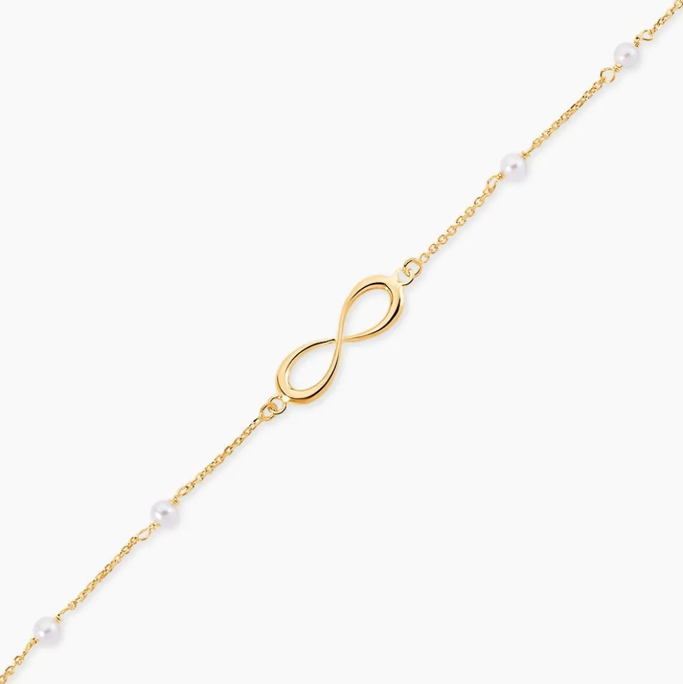 Bracelet Mierla Infini Or Jaune Perle De Culture