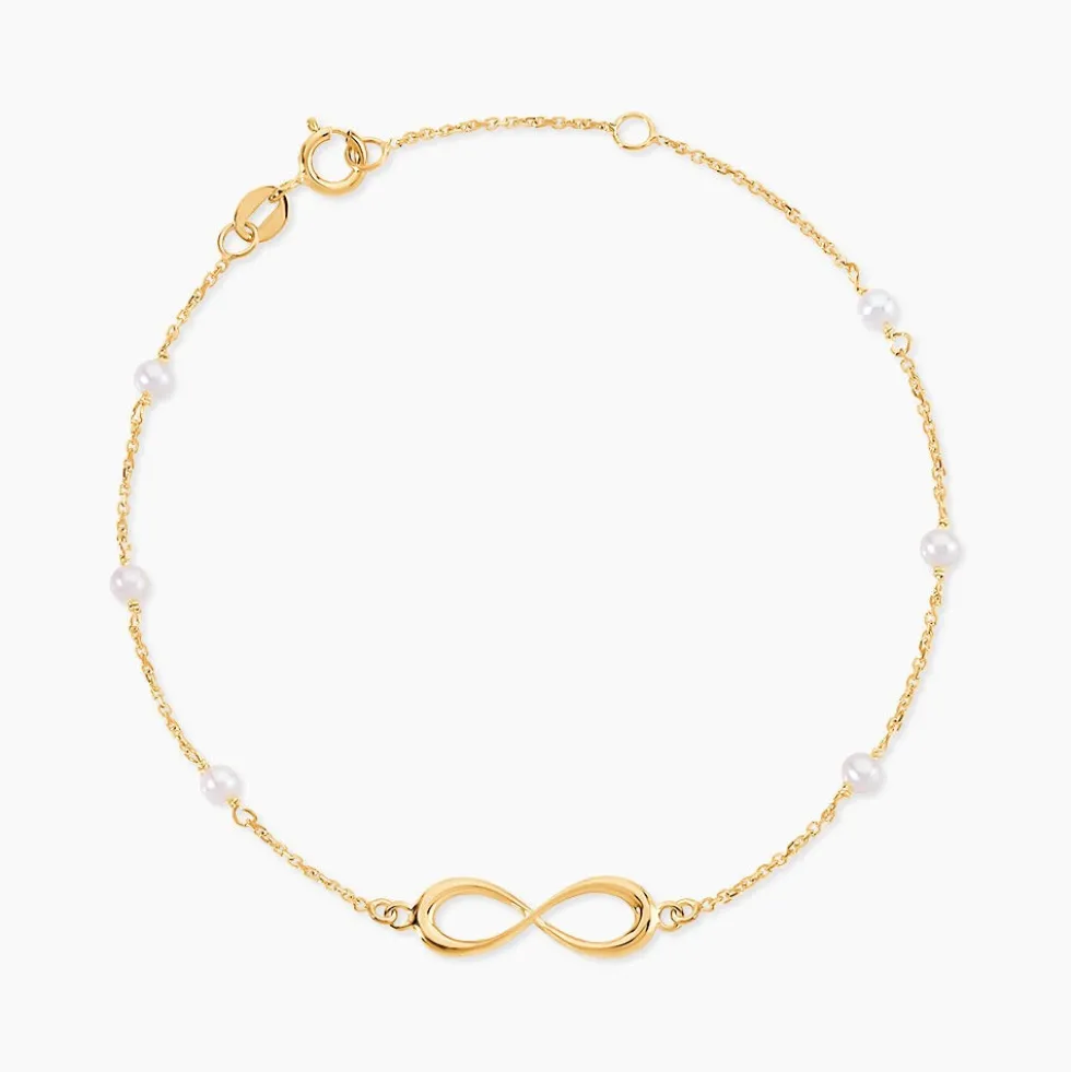 Bracelet Mierla Infini Or Jaune Perle De Culture