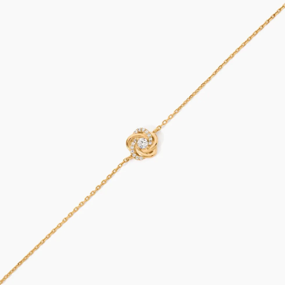 Bracelet Moisette Plaqué Or Jaune Oxyde De Zirconium
