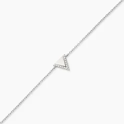 Bracelet Moric Argent Blanc Oxyde De Zirconium Et Nacre