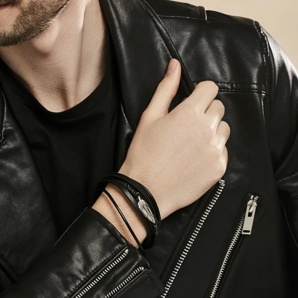 Bracelet Multirangs Acier Vieillit Georgio