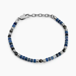 Bracelet Nairobi Acier Blanc Sodalite Labradorite