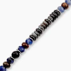Bracelet Naturel Autres Tricolore Labradorite Sodalite Bronzite