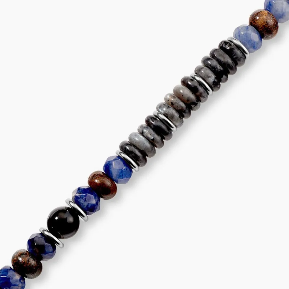 Bracelet Naturel Autres Tricolore Labradorite Sodalite Bronzite