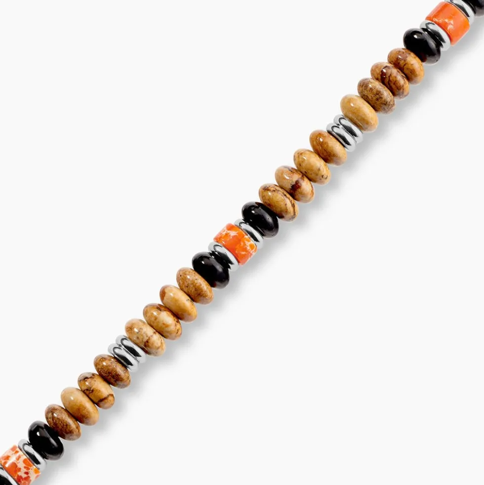 Bracelet Naturel Autres Tricolore Jaspe Africain Agate