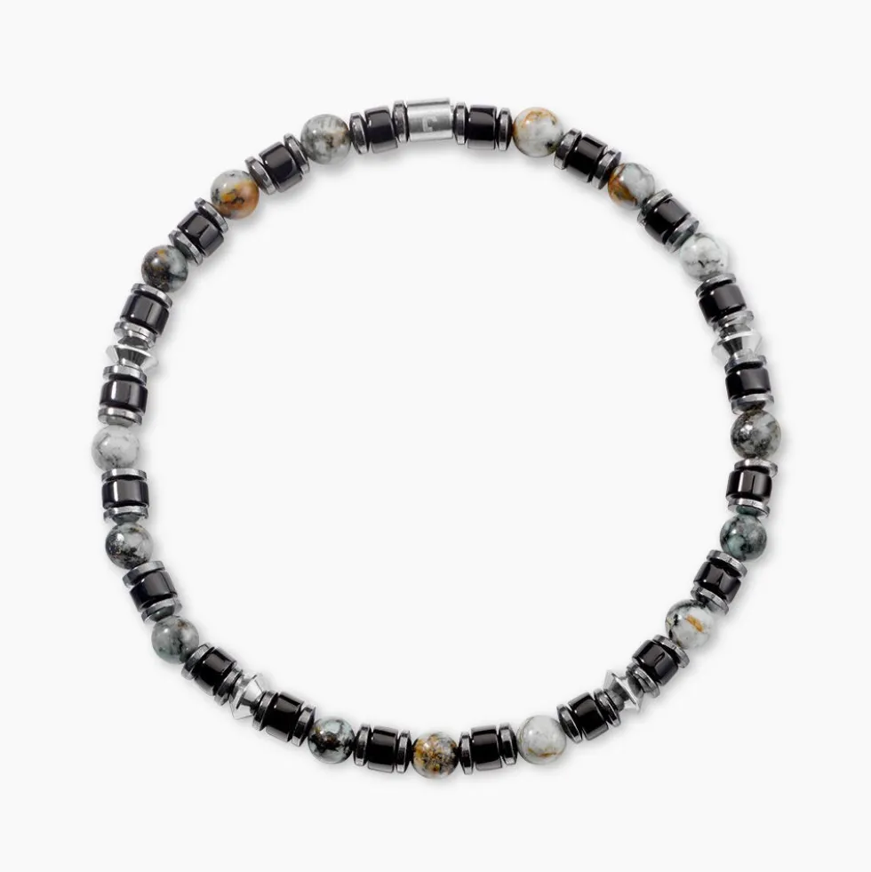 Bracelet Naturel Autres Vert Hématite Agate Turquoise