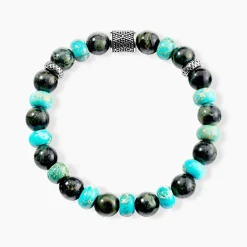 Bracelet Naturel Autres Vert Jaspe Africain