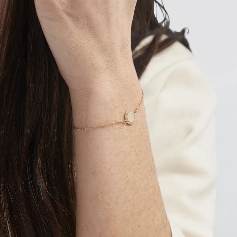 Bracelet Nehemiah Plaque Or Oxyde De Zirconium
