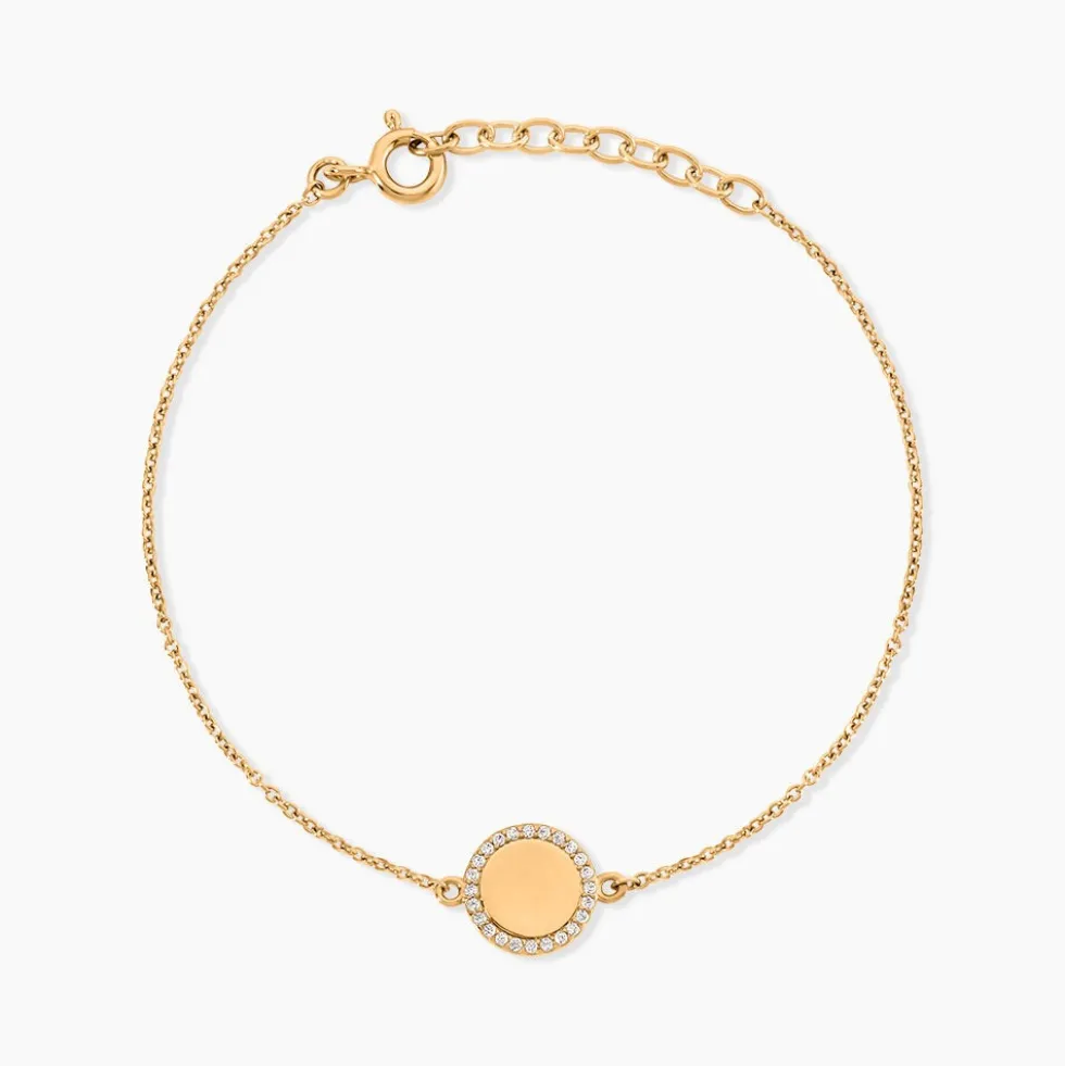 Bracelet Nehemiah Plaque Or Oxyde De Zirconium