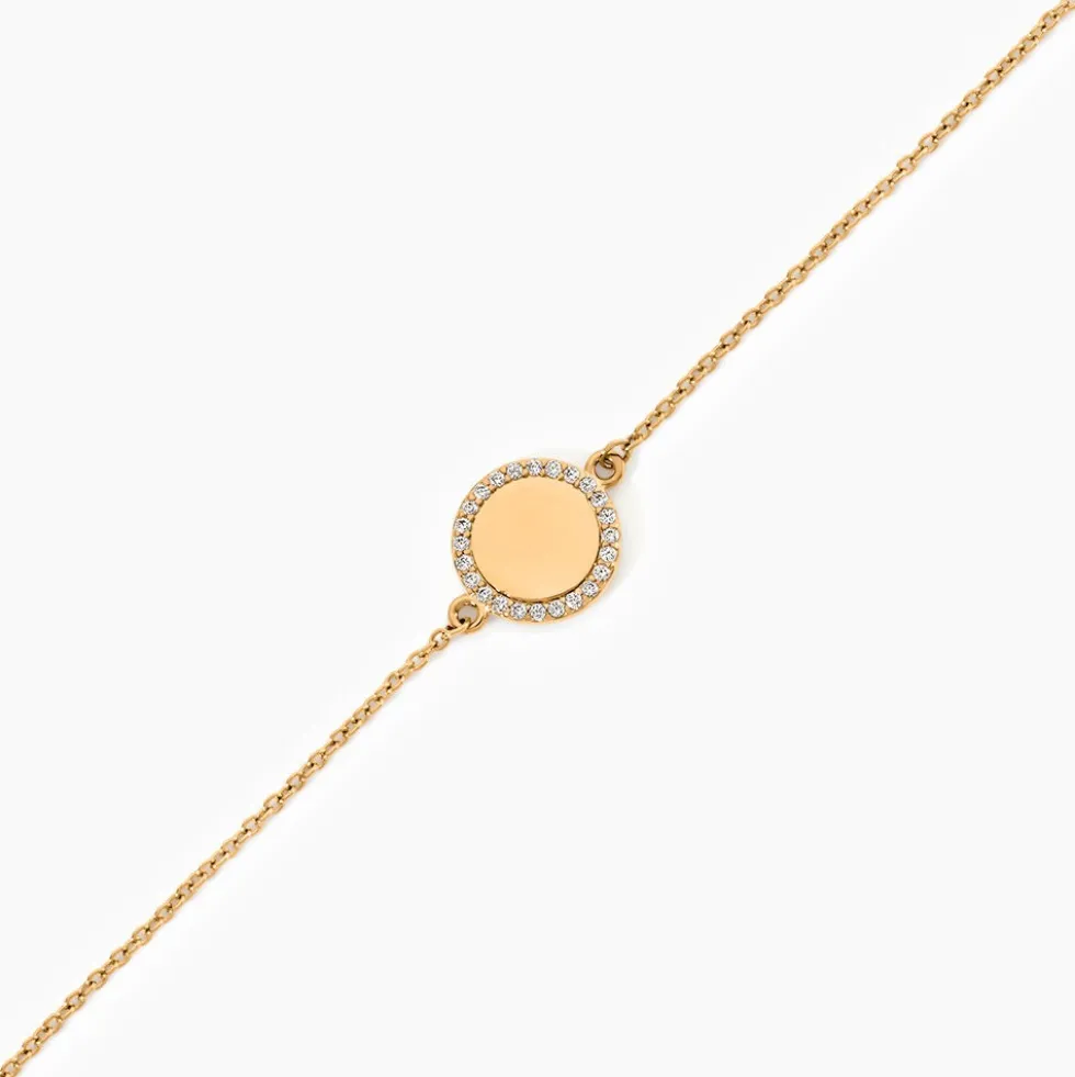 Bracelet Nehemiah Plaque Or Oxyde De Zirconium
