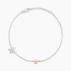 Bracelet Nelle Or Jaune Argent Blanc Oxyde De Zirconium