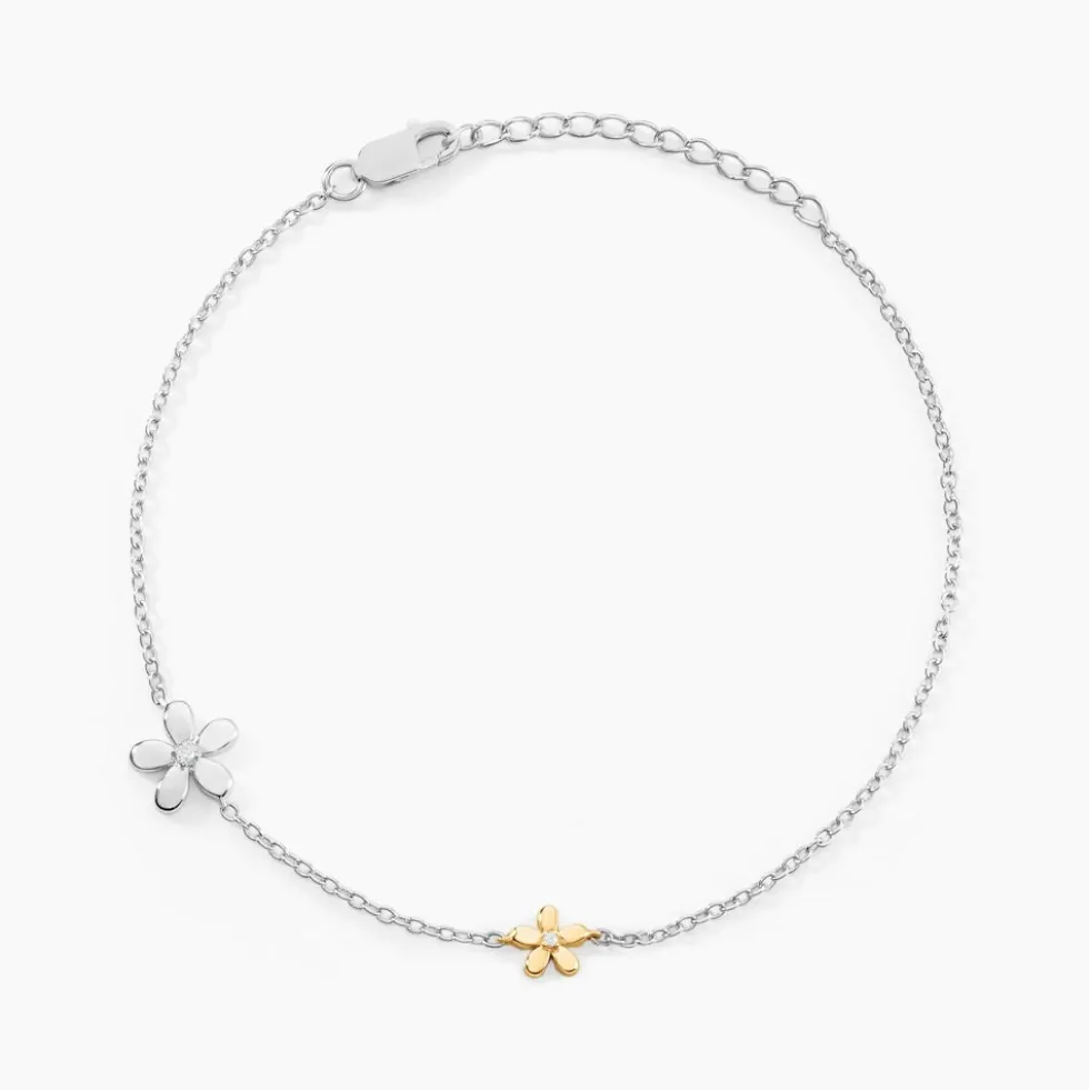 Bracelet Nelle Or Jaune Argent Blanc Oxyde De Zirconium