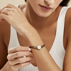 Bracelet Nina Cera Argent Blanc Céramique Et Strass