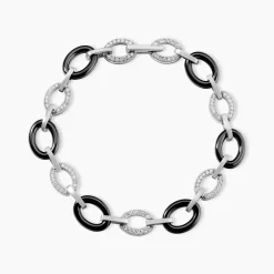 Bracelet Nowell Argent Blanc Oxyde De Zirconium Et Céramique