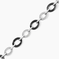 Bracelet Nowell Argent Blanc Oxyde De Zirconium Et Céramique