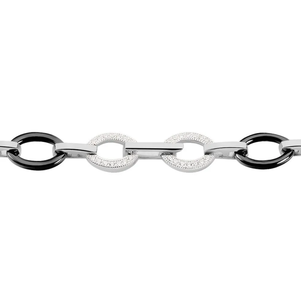 Bracelet Nowell Argent Blanc Oxyde De Zirconium Et Céramique