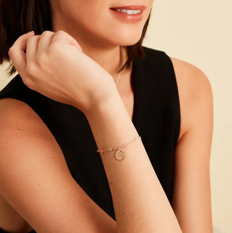 Bracelet Nueva Argent Rose Oxyde De Zirconium