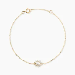 Bracelet Octavie Or Jaune Perle De Culture Oxyde De Zirconium