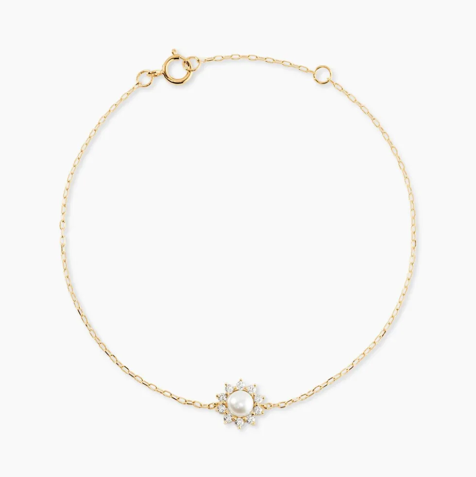 Bracelet Octavie Or Jaune Perle De Culture Oxyde De Zirconium