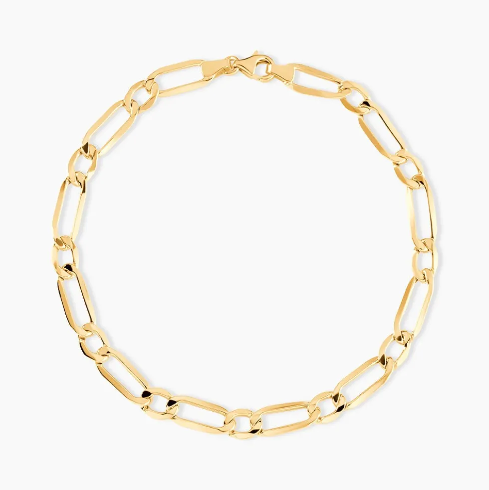 Bracelet Ophelio Maille Alternee 1/1 Or Jaune