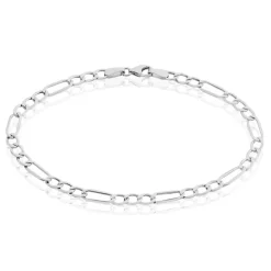 Bracelet Or Blanc Maille Alternée 1/3