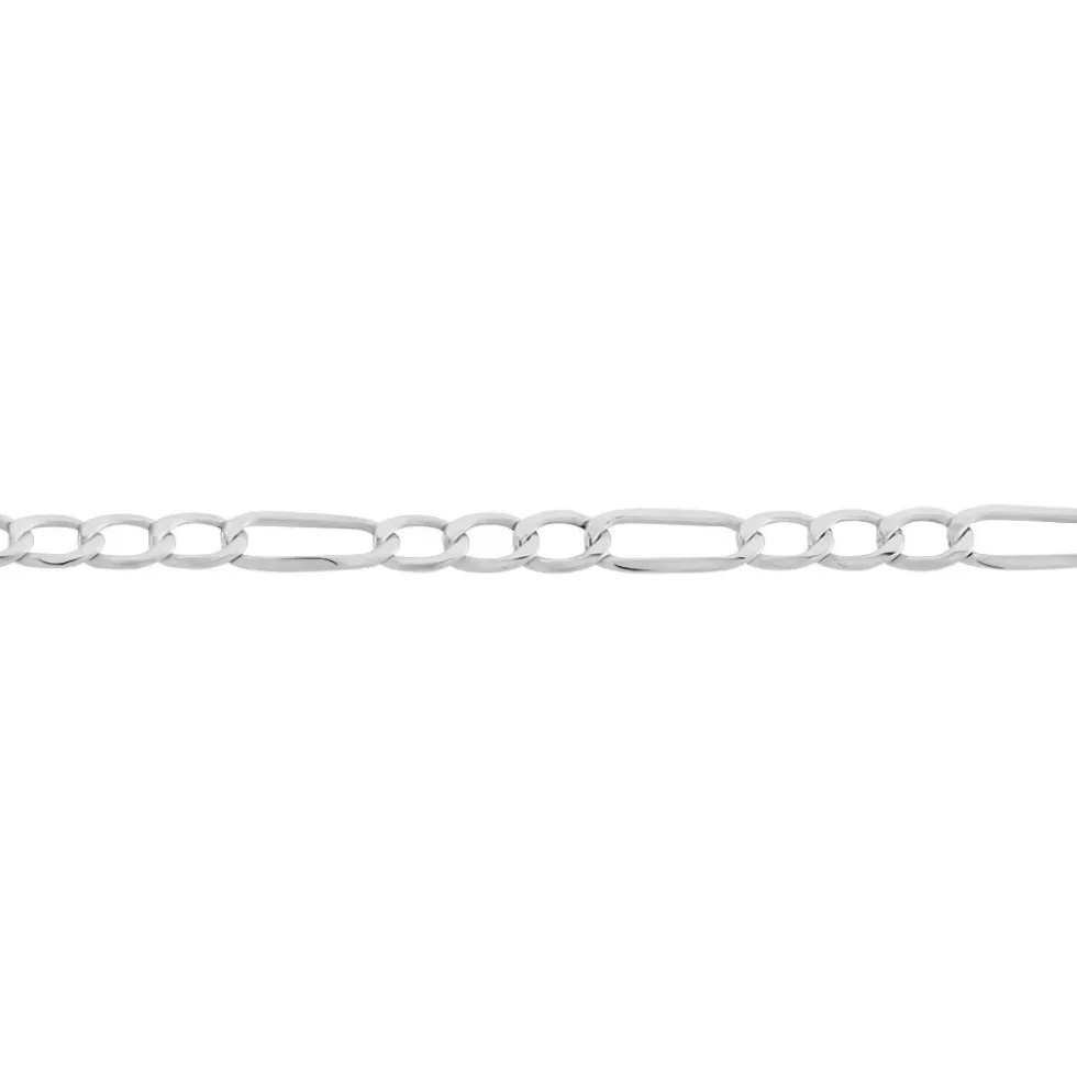Bracelet Or Blanc Maille Alternée 1/3
