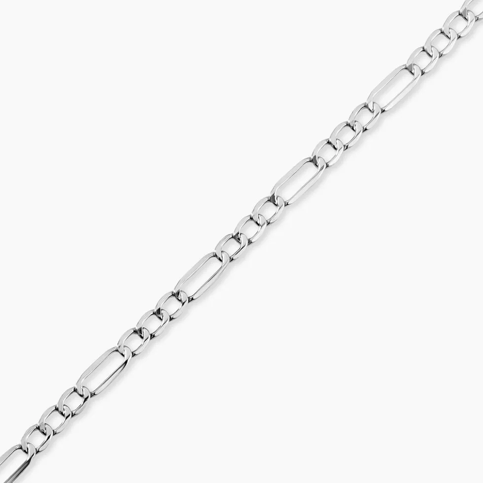 Bracelet Or Blanc Maille Alternée 1/3