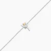 Bracelet Or Jaune Argent Blanc Oxyde De Zirconium